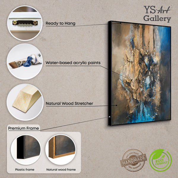 Modern Abstrakte Kunst Bilder mit Rahmen "Elegante Abstraktion" Große Bilder fürs Wohnzimmer