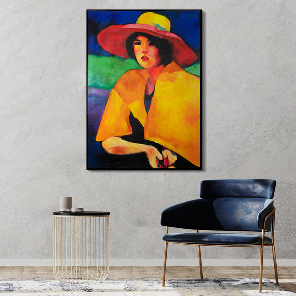 Framed acrylic painting on canvas "Femininity"