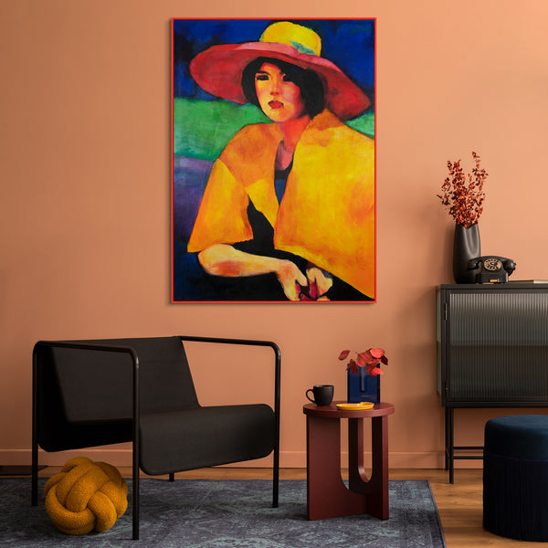 Moderne Wohnzimmer Bilder "Weiblichkeit" Elegante Handgemalte Frauensilhouette