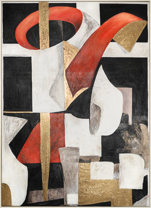 Abstrakte Kunst "Grafischer Rhythmus" mit Rahmen Wanddeko Wohnzimmer