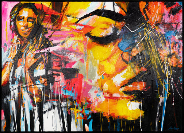 Pictures on canvas "Symphony of Colors" with frame wall decoration living room