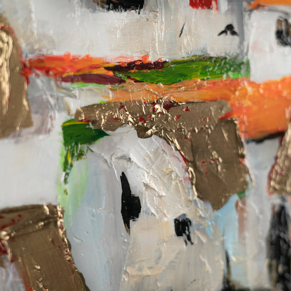 Acrylbilder auf Leinwand Handgemalt mit Rahmen Sonnenhäuser