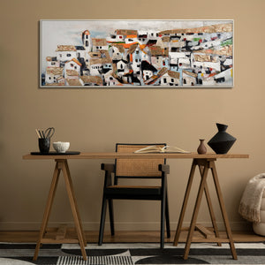 Acrylbilder auf Leinwand Handgemalt mit Rahmen Sonnenhäuser