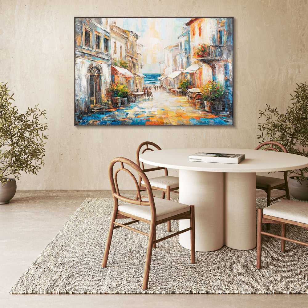 Acrylbild Stadt am Meer – Wandbild im modernen Esszimmer