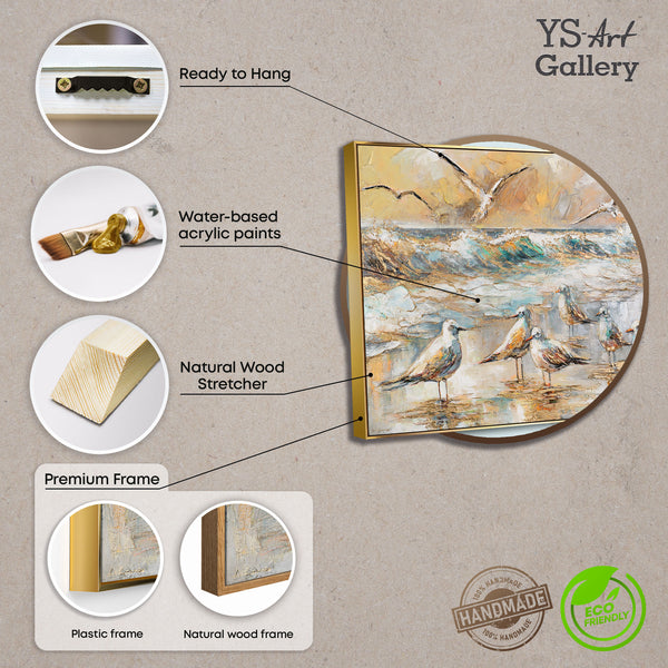Infobild Leinwandbild – Acryl Möwen Kunstwerk maritim