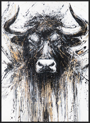 Strukturierte Farbe Schwarz Gold abstrakte Tierkunst