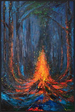 Acryl Leinwandbild Blau Orange