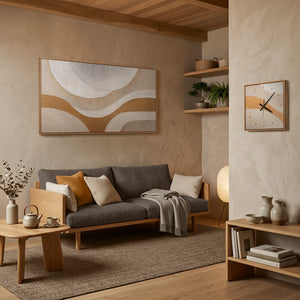 Handgemalte originelle Wanduhr mit floraler Abstraktion – 35×35 cm