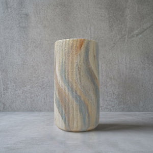 Keramik vase handbemalt, marmoriert, 22 cm