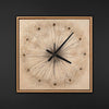 Handgemalte hochwertige Designer Wanduhr – Pusteblume in Beige – 35×35 cm