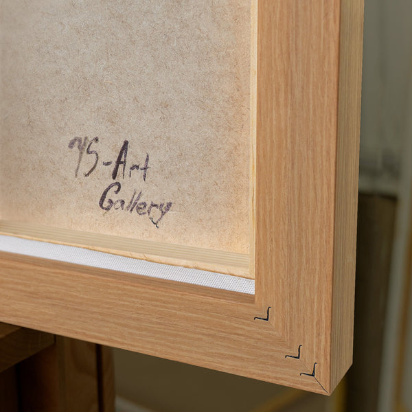 Ausgefallene Wanduhr lautlos – Handgemalte Abstraktion Beige/Natur, 35×35 cm