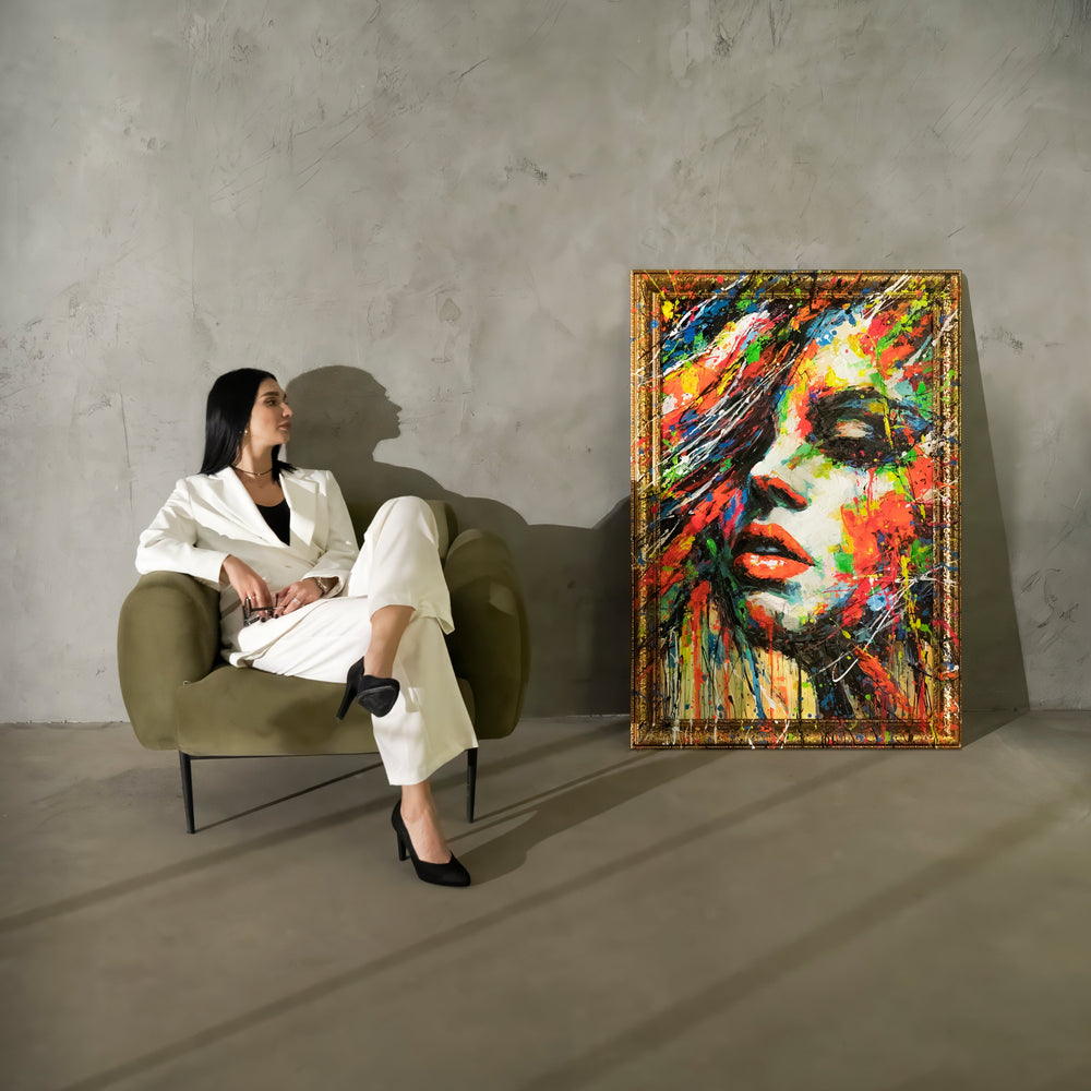 Handgemalte Bilder auf Leinwand mit Rahmen "Die Farben der Passion"