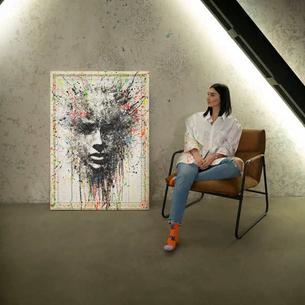 Moderne Abstrakte Gemälde mit Rahmen - Wand Kunst Dekor "Ätherisches Bild"