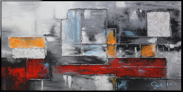 Moderne Kunst Bilder "Abstraktion" mit Rahmen Deko Büro