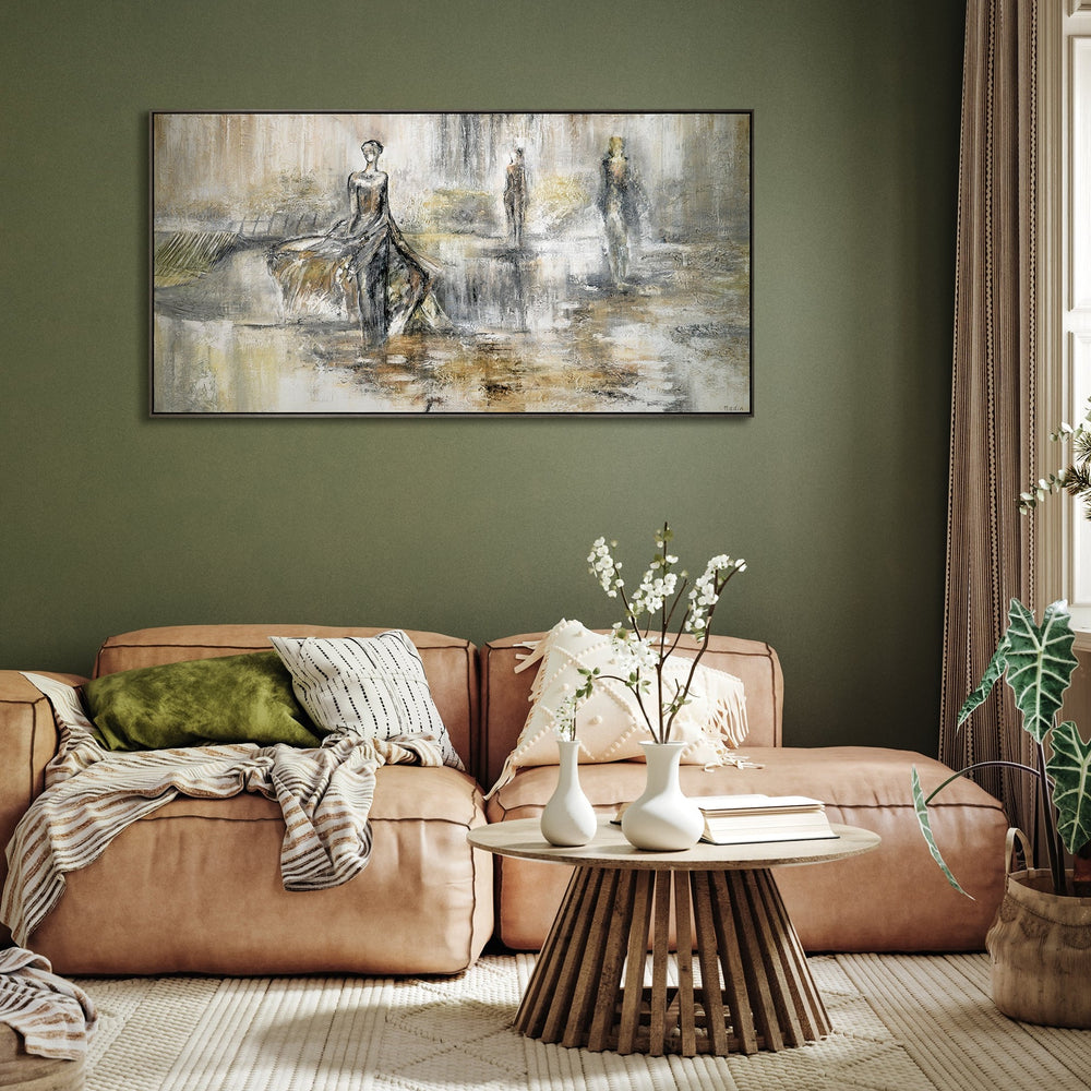 abstrakte kunst leinwand Bild in modernem Wohnraum, Frauenmotiv