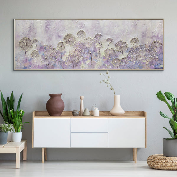 Blumen Bilder Gemalt "Frühlingsanfang" Acrylgemälde mit Rahmen