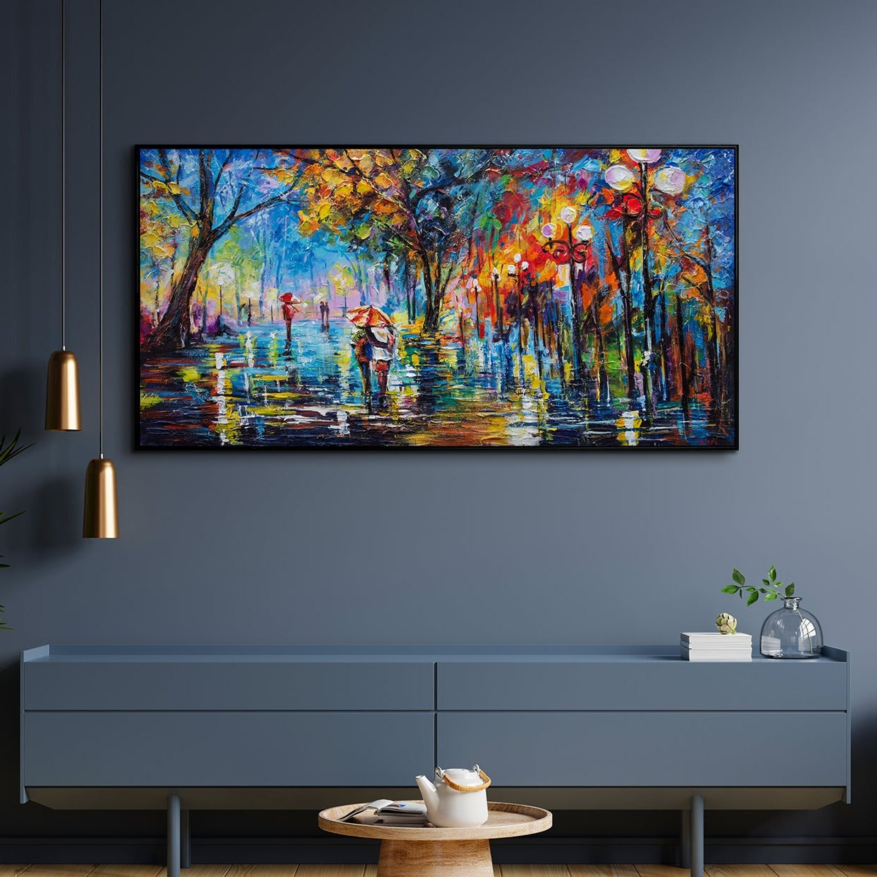 YS-Art Abstraktes Acryl Gemälde Von Marina Julinski – Handgemaltes Wandbild Fürs Wohnzimmer (90x90 Cm)