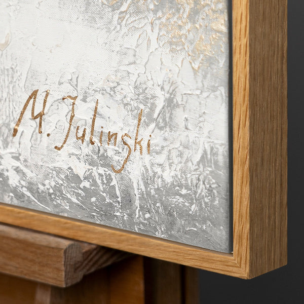 Handgemalte acrylbilder auf leinwand "goldene Schleife"