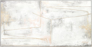 Textured acrylic painting with frame "Golden ribbon"