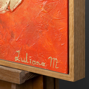 Acrylgemälde auf leinwand, gemälde mit rahmen "Heller Garten"