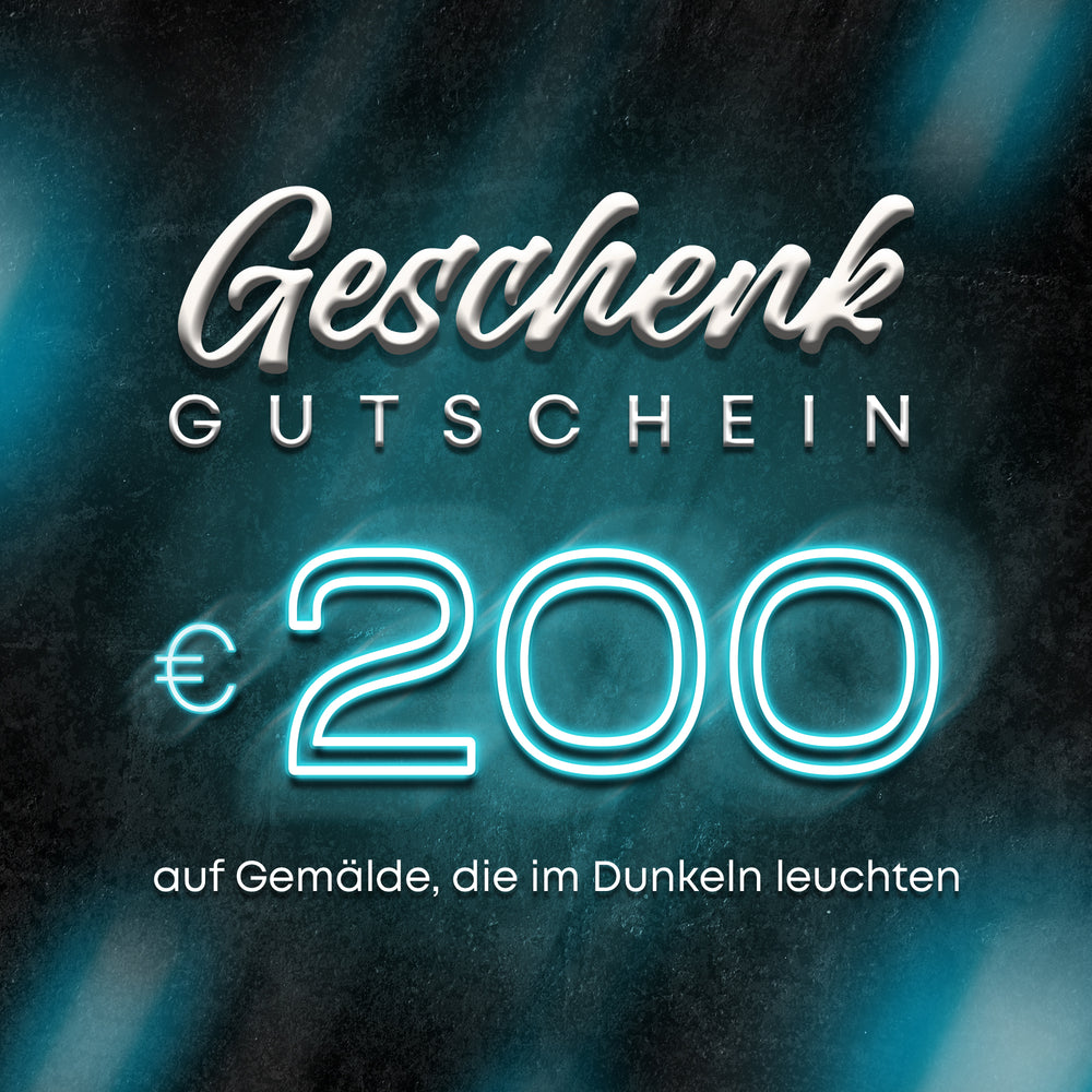 Geschenkkarte für ein leuchtendes Gemälde 200 Euro