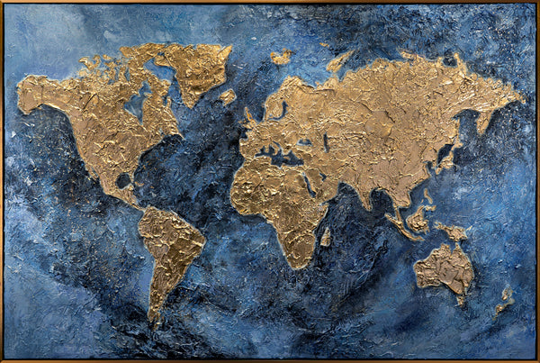 Glow in the dark wall art with frame "Magic map"