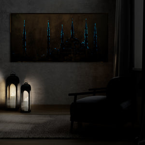 Leuchtende Kunstwerke mit Rahmen "Oase des Glaubens"