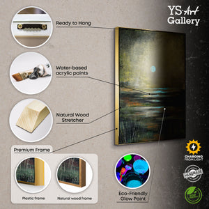 Gerahmtes Landschaftsgemälde, bereit zum Aufhängen