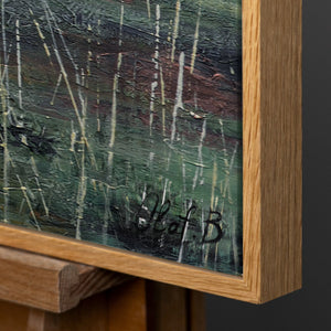 Modernes Leinwandbild mit Naturholzrahmen