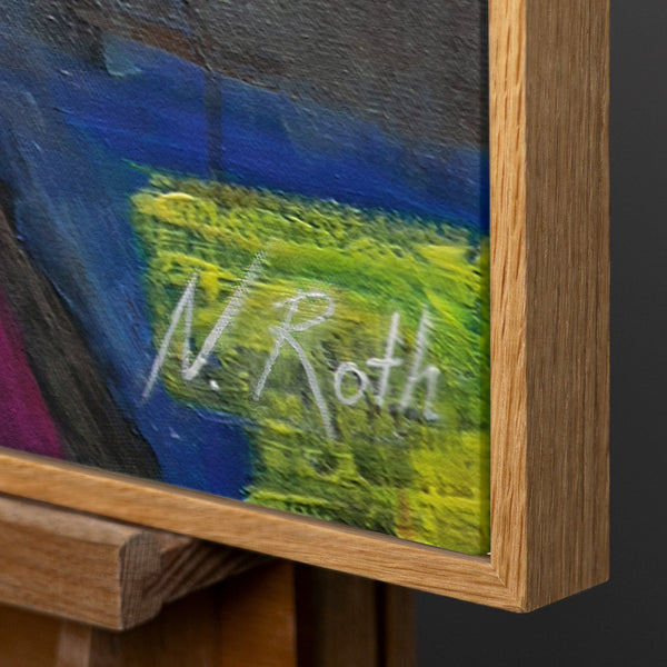 Modernes Leinwandbild mit Naturholzrahmen