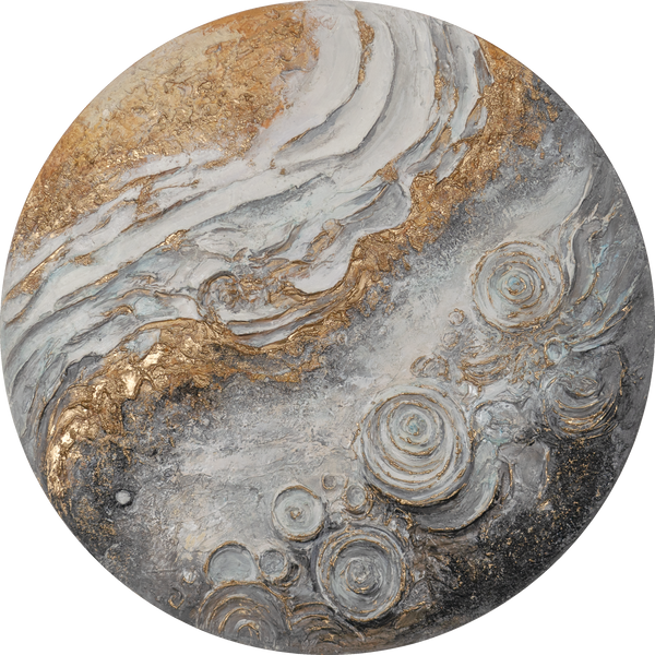 Round Acrylic Painting "Sirius" – Modern Aesthetics for Office and Living Room