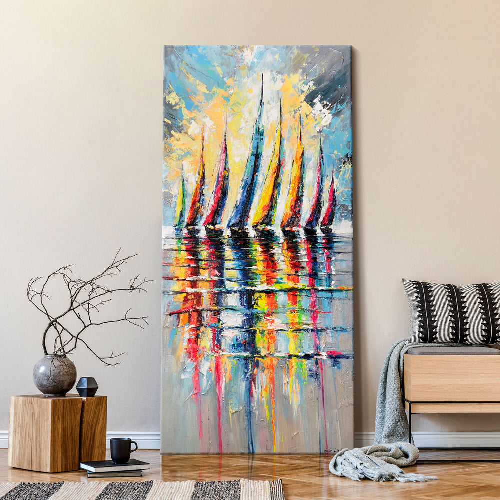 Handgemalte abstrakte Kunst auf Leinwand Budget Kunst – Handgemalte Bilder ≤160 €