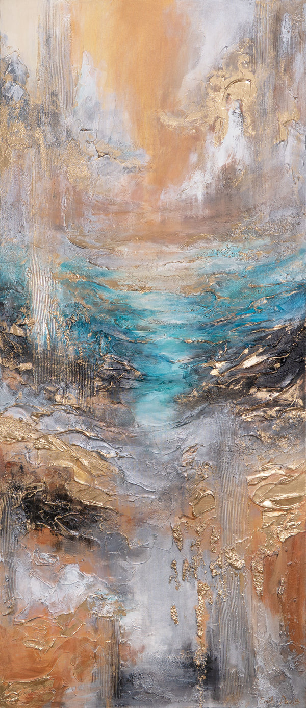 "Das Licht des Horizonts" Abstract Acrylic Painting – Modern Art 115x50cm