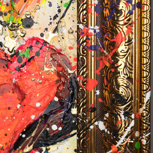 Handgemalte Gemälde mit Rahmen moderne Wanddeko Wohnzimmer "Palette der Liebe"