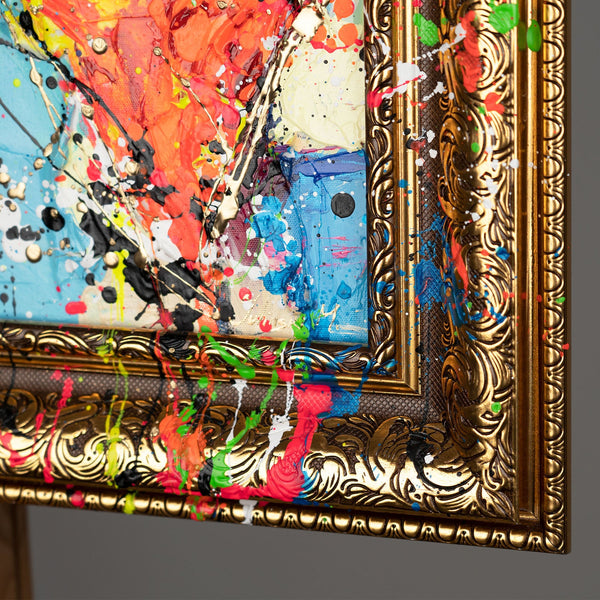 Acrylbilder modern Herz bunt farbenfroh mit Rahmen