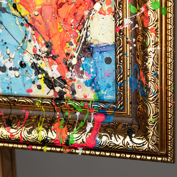 Handgemalte Gemälde mit Rahmen moderne Wanddeko Wohnzimmer "Palette der Liebe"