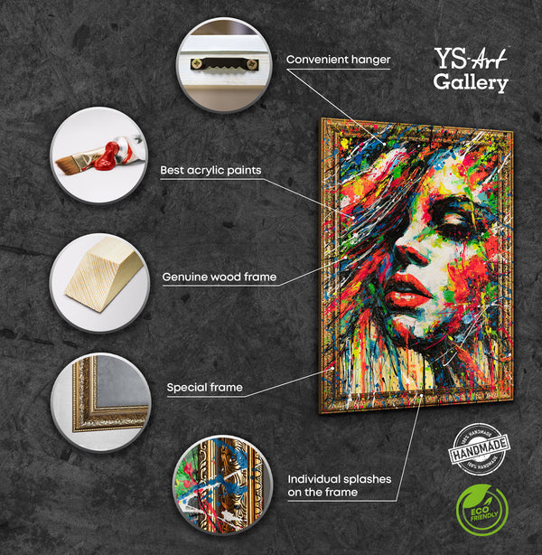 Handgemalte Bilder auf Leinwand mit Rahmen "Die Farben der Passion"