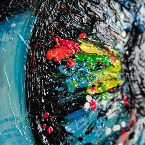 Abstrakte kunst Gemälde mit Rahmen "Die Energie des Blicks"