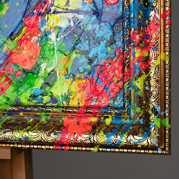 Abstrakte kunst Gemälde mit Rahmen "Die Energie des Blicks"