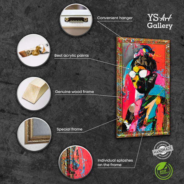 Modern Wall Art for Living Room - Painting with Frame "Contrasting Look"