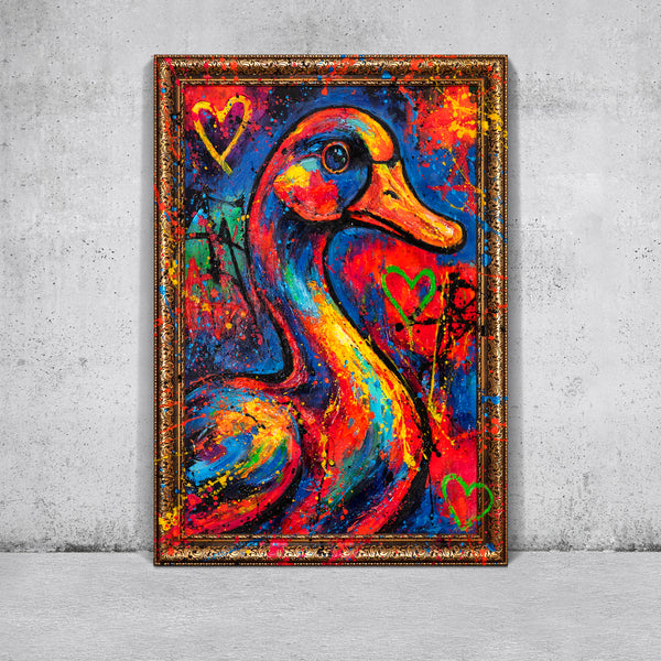 Moderne abstrakte Wandbilder – Handgemaltes Kunstwerk auf Leinwand "Farbrhythmus"