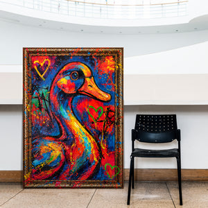 Moderne abstrakte Wandbilder – Handgemaltes Kunstwerk auf Leinwand "Farbrhythmus"