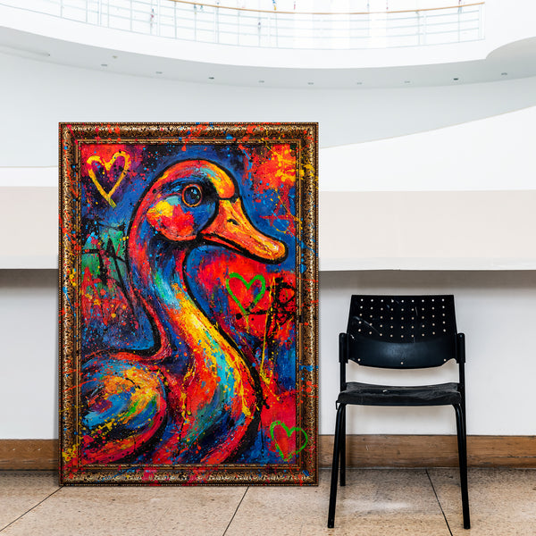 Moderne abstrakte Wandbilder – Handgemaltes Kunstwerk auf Leinwand "Farbrhythmus"