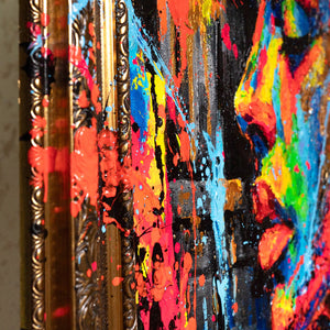 Moderne Wandbilder mit Rahmen – Handgemaltes Acrylbild "Muse der Stadt"