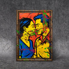 Buntes Pop Art Gemälde mit Paar Motiv