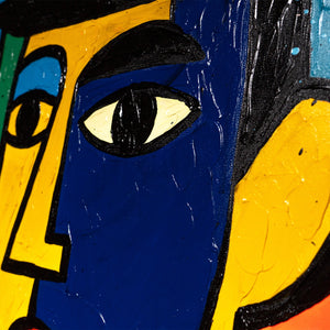 Living Room Wall Decor – Hand-Painted Pop-Art Portrait „Bar“
