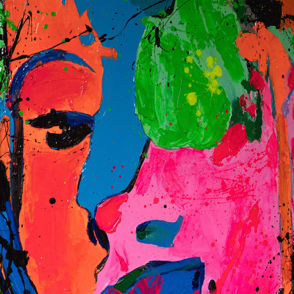 Abstract Art Portrait – Modern Hand-Painted Painting „Emotion“
