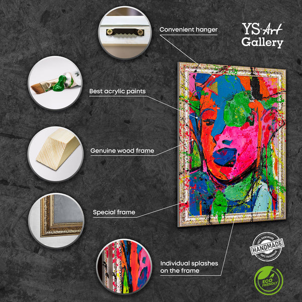 Abstract Art Portrait – Modern Hand-Painted Painting „Emotion“
