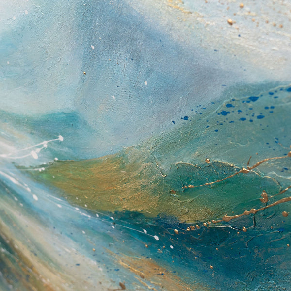 Hand-Painted Abstract Landscape „Gentle Light“ – Modern Nature Wall Art
