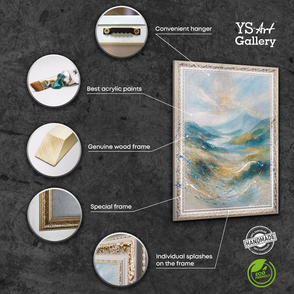 Hand-Painted Abstract Landscape „Gentle Light“ – Modern Nature Wall Art
